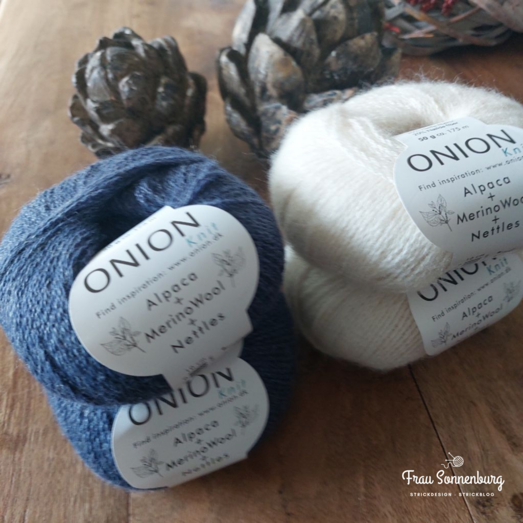 Onion Knits Garn aus Merino, Alpaka und Nessel - in jeansblau und creme - Wolldiät - Fail