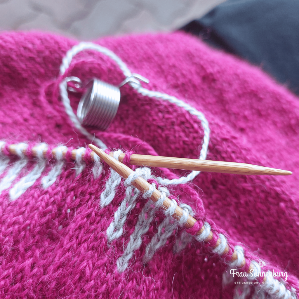 Ärmel stricken mit dem Magic Loop - Ärmel mit Fair Isle Muster