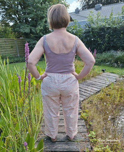 Pyjamahose ohne Schnitt - Tragefoto von hinten