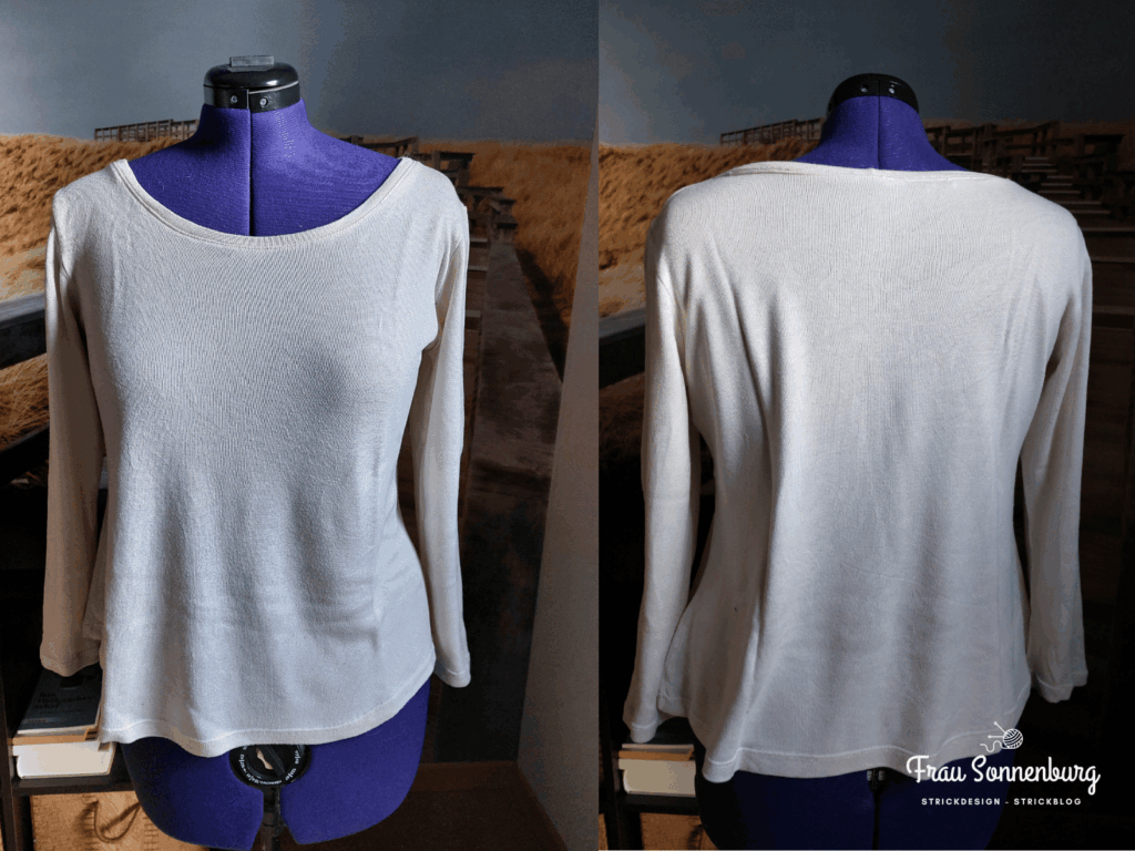 Ein Shirt aus Holz - Langarmshirt aus Ecovero - naturweißes Shirt auf Schneiderpuppe