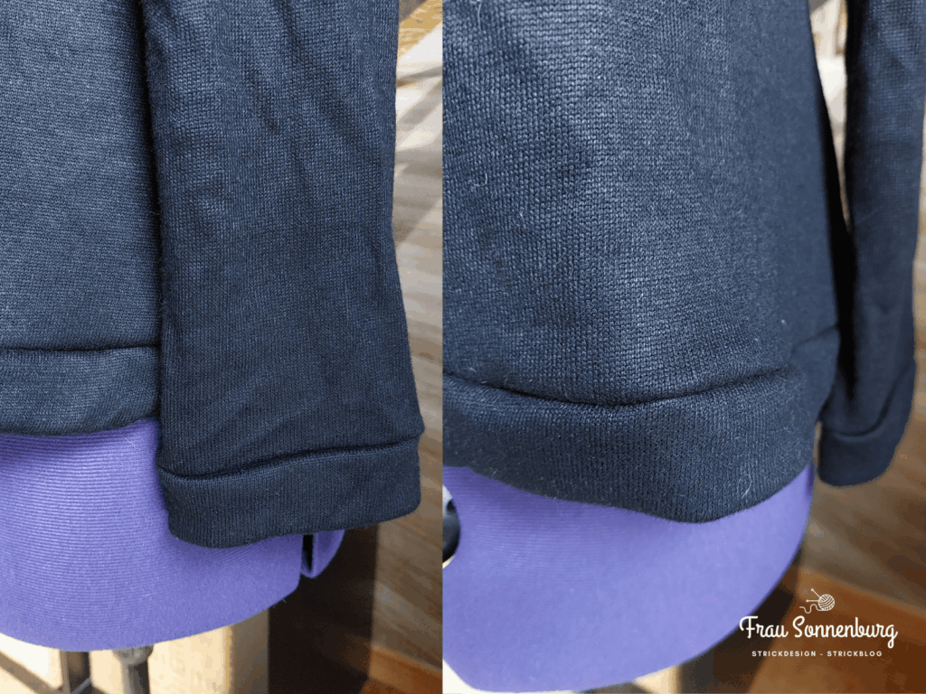 Schwarzes Shirt aus Viskosestrick - faule Bündchen