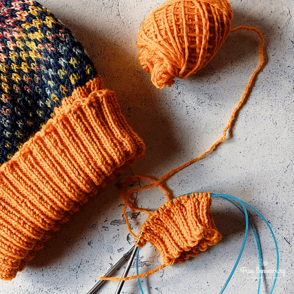 Bündchen in Sonnengelb für Fingerhandschuhe