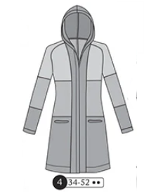 Modellskizze Mantel Autumn Falls von Ottobre Design - Schnittmuster für einen Mantel mit Kapuze
