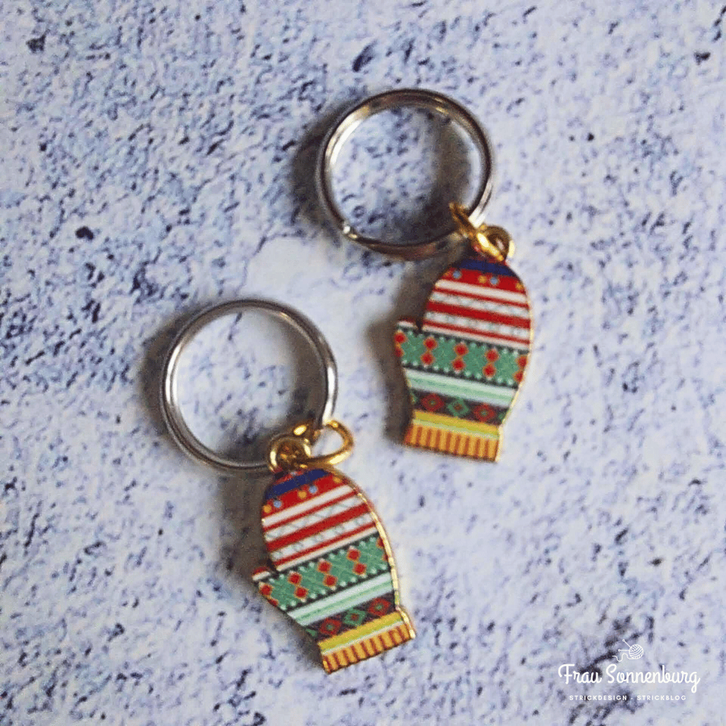 Maschenmarkierer aus Metall in Handschuhform - Auf den Nadeln Januar