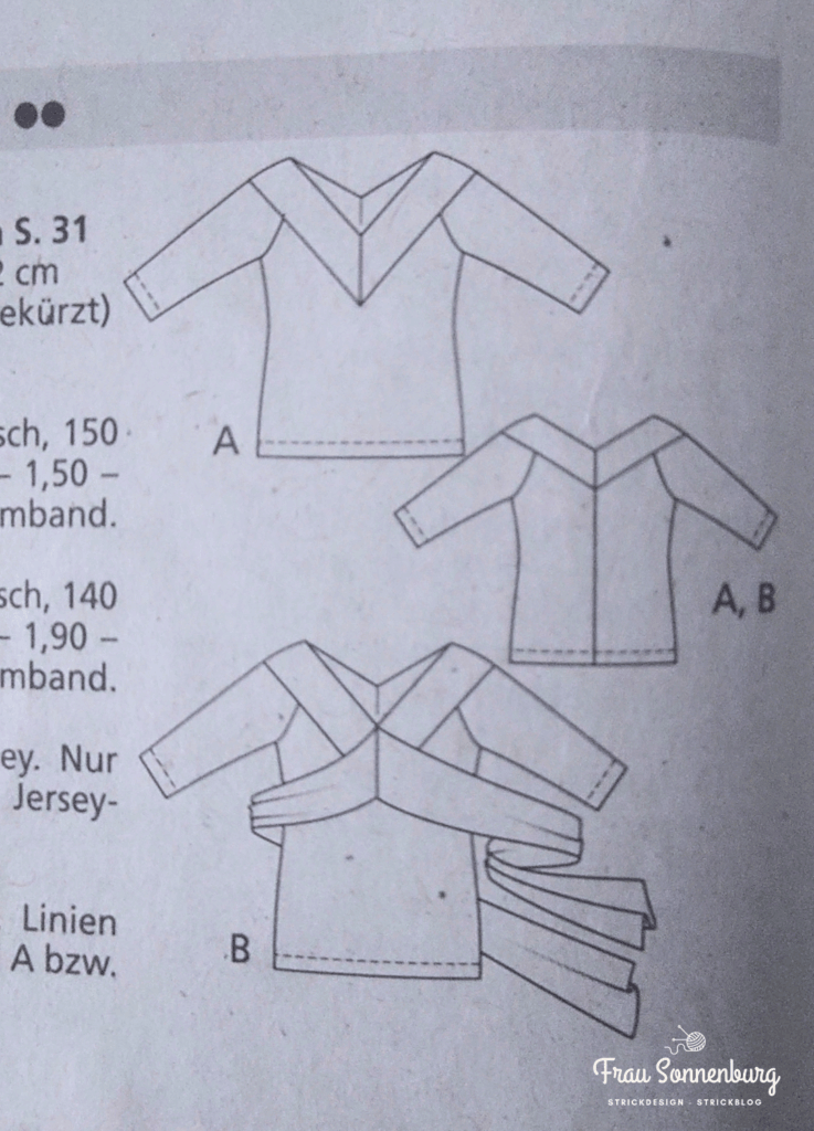 Burda V-Ausschnitt Shirt - Skizze