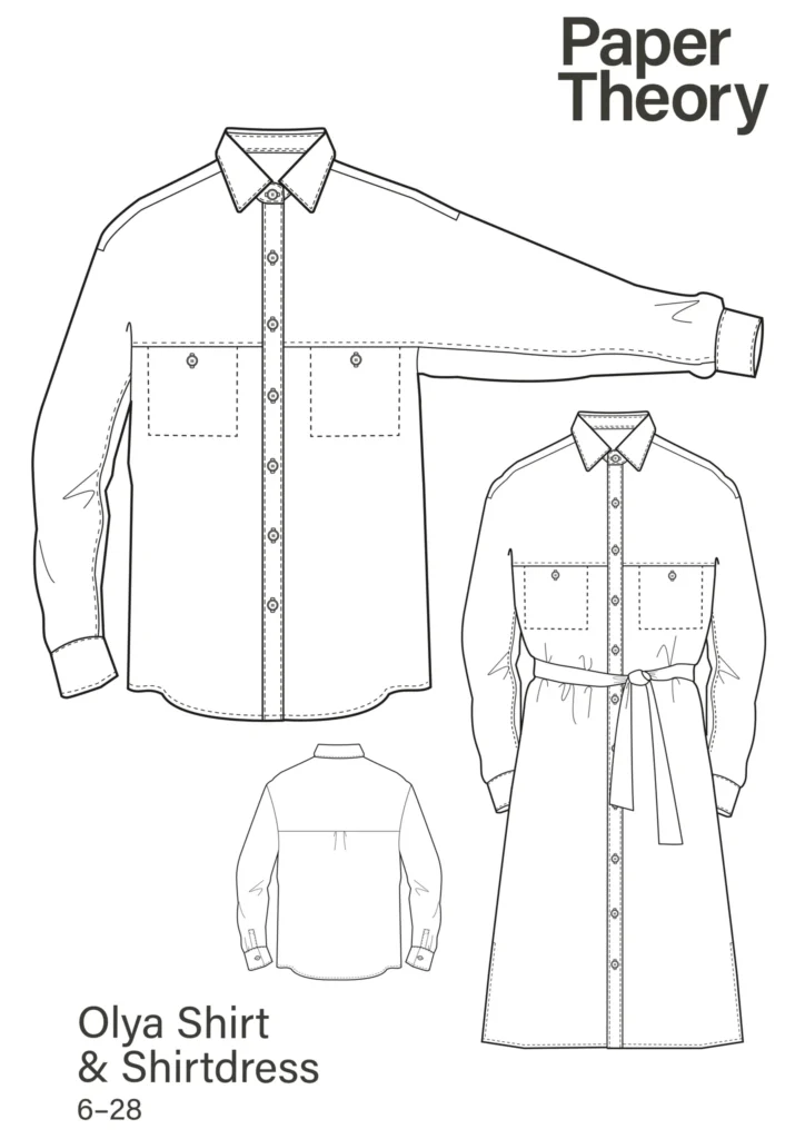 Olya Shirt und Shirt Dress - Modellskizze